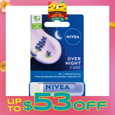 NIVEA Overnight Care Lip Balm with Lavender Essential Oil (Softly Nourish Lips Overnight) 4.8g