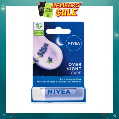 NIVEA - Overnight Care Lip Balm with Lavender Essential Oil (Softly Nourish Lips Overnight) 4.8g