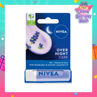 NIVEA Overnight Care Lip Balm with Lavender Essential Oil (Softly Nourish Lips Overnight) 4.8g