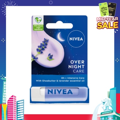 NIVEA Overnight Care Lip Balm with Lavender Essential Oil (Softly Nourish Lips Overnight) 4.8g