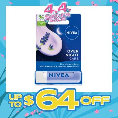 NIVEA - Overnight Care Lip Balm with Lavender Essential Oil (Softly Nourish Lips Overnight) 4.8g