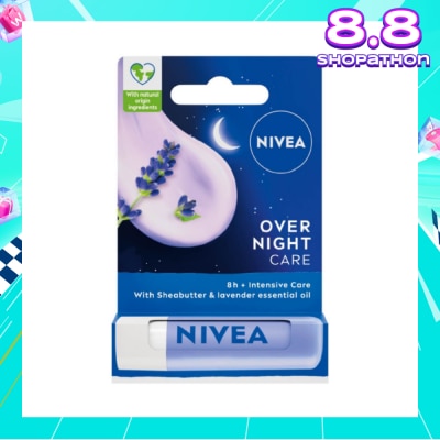 NIVEA Overnight Care Lip Balm with Lavender Essential Oil (Softly Nourish Lips Overnight) 4.8g