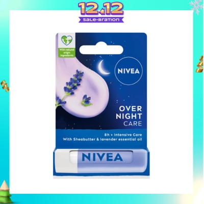 NIVEA Overnight Care Lip Balm with Lavender Essential Oil (Softly Nourish Lips Overnight) 4.8g