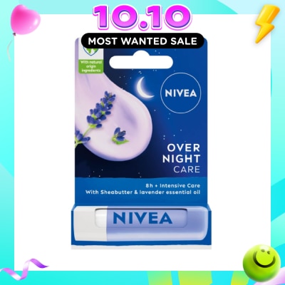 NIVEA Overnight Care Lip Balm with Lavender Essential Oil (Softly Nourish Lips Overnight) 4.8g image