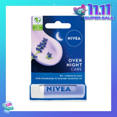 NIVEA Overnight Care Lip Balm with Lavender Essential Oil (Softly Nourish Lips Overnight) 4.8g