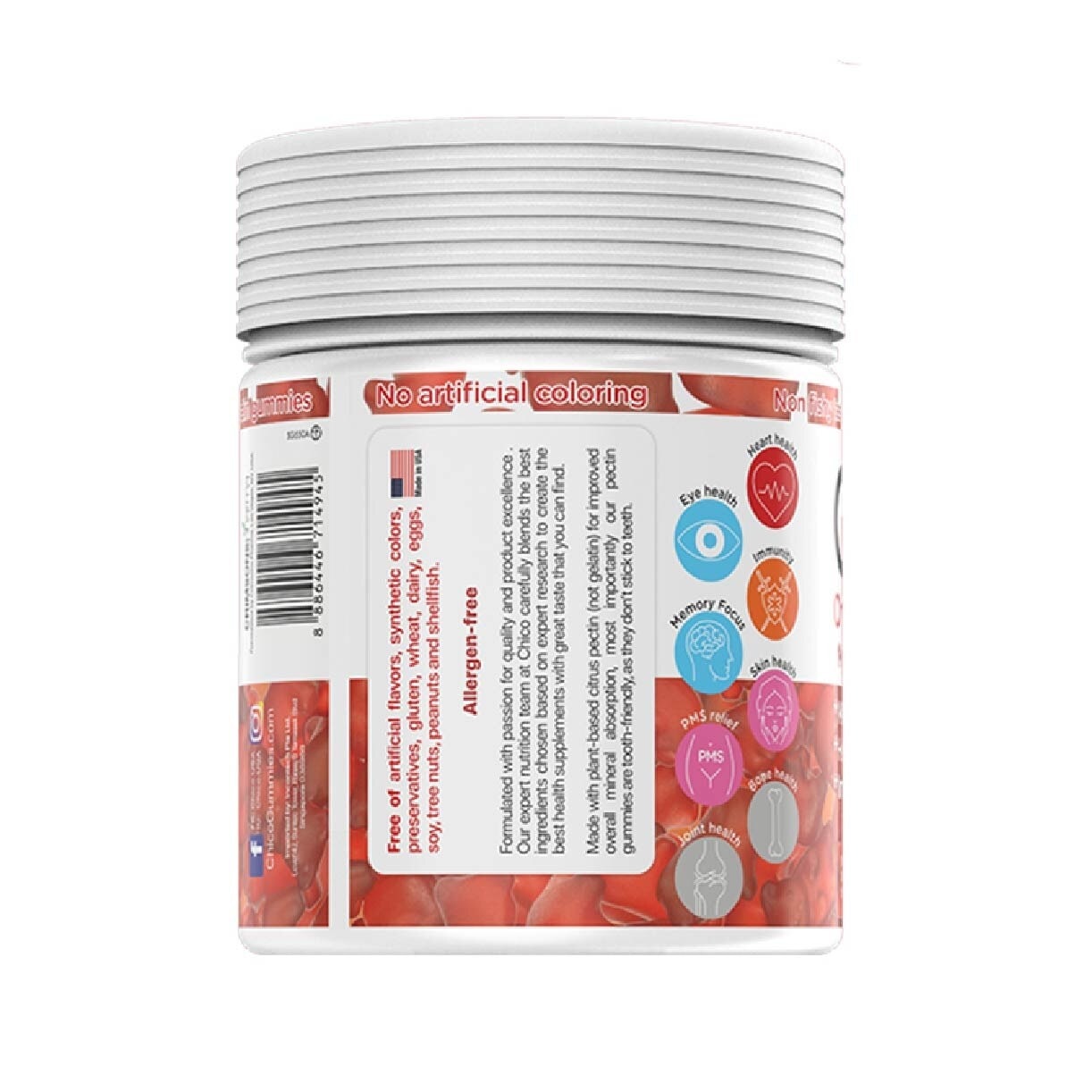 Omega 3 DHA + EPA Vitamin Gummies Natural Orange Flavour (Non-Fishy Taste + Allergen Free) 120s