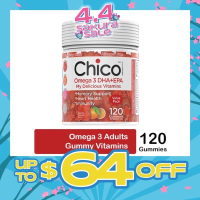 CHICO - Omega 3 DHA + EPA Vitamin Gummies Natural Orange Flavour 120s (Expiry: Oct`2026)