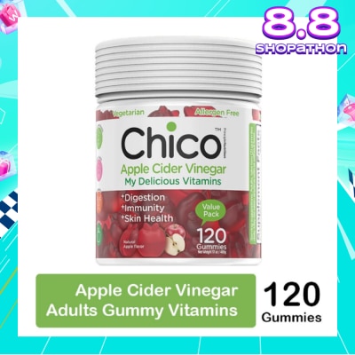 CHICO Apple Cider Vinegar Vitamin Gummies Natural Apply Flavour (Vegetarian + Allergen Free) 120s
