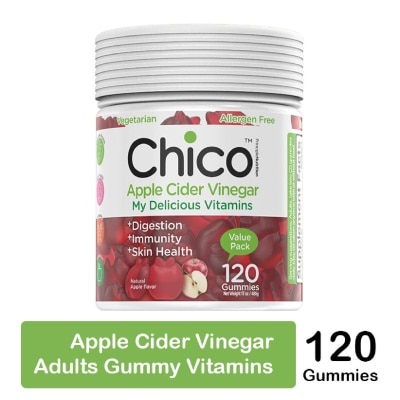 CHICO Apple Cider Vinegar Vitamin Gummies Natural Apply Flavour (Vegetarian + Allergen Free) 120s