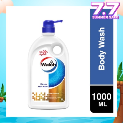 WALCH Anti-bacterial Body Wash Classic (Kills 99.9% Harmful Germs + Gentle On Skin + Clean & Healthy Protection) 1000ml (Expiry: Feb`2026)
