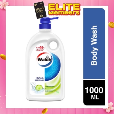 WALCH Anti-bacterial Body Wash Refresh (Kills 99.9% Harmful Germs) 1000ml (Expiry: Apr`2026)