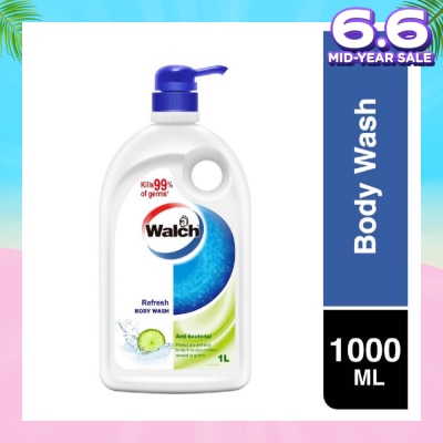 WALCH Anti-bacterial Body Wash Refresh (Kills 99.9% Harmful Germs) 1000ml (Expiry: Oct`2025)