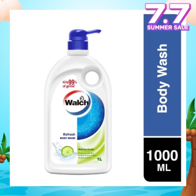 WALCH Anti-bacterial Body Wash Refresh (Kills 99.9% Harmful Germs) 1000ml (Expiry: Oct`2025)