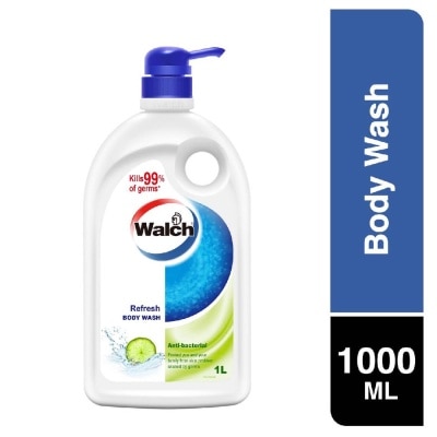 WALCH Anti-bacterial Body Wash Refresh (Kills 99.9% Harmful Germs + Gentle On Skin + Clean & Healthy Protection) 1000ml