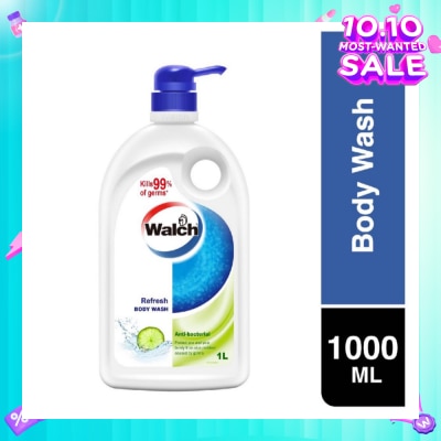 WALCH Anti-bacterial Body Wash Refresh (Kills 99.9% Harmful Germs) 1000ml (Expiry: Apr`2026)