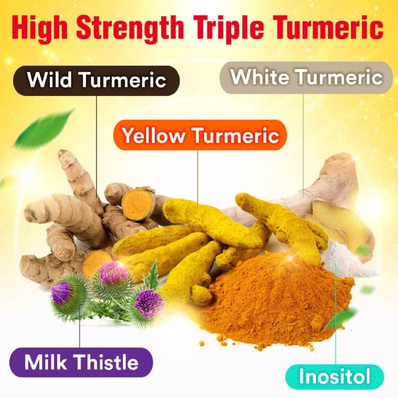 Turmeric Concentrated Extract (Triple Turmeric with Milk Thistle for Natural Detox, Digestion, Slimming, Immunity & Liver Health) 60s