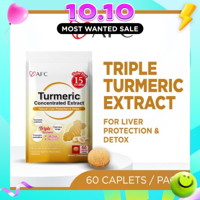 AFC Turmeric Concentrated Extract (Triple Turmeric with Milk Thistle for Natural Detox, Digestion, Slimming, Immunity & Liver Health) 60s image