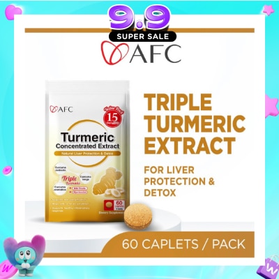 AFC - Turmeric Concentrated Extract (Triple Turmeric with Milk Thistle for Natural Detox, Digestion, Slimming, Immunity & Liver Health) 60s image