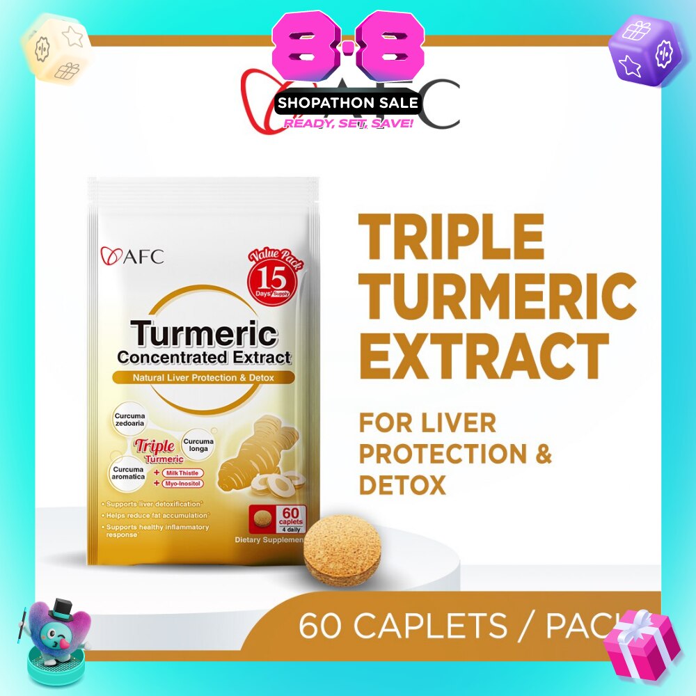 Turmeric Concentrated Extract (Triple Turmeric with Milk Thistle for Natural Detox, Digestion, Slimming, Immunity & Liver Health) 60s