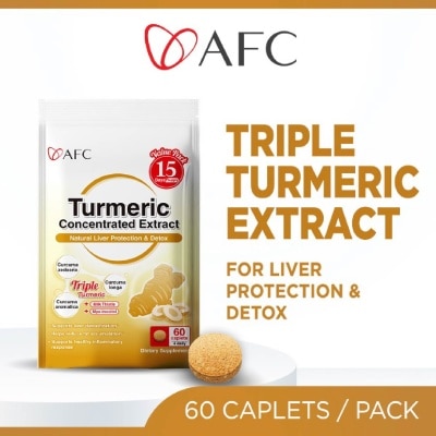 AFC - Turmeric Concentrated Extract (Triple Turmeric with Milk Thistle for Natural Detox, Digestion, Slimming, Immunity & Liver Health) 60s