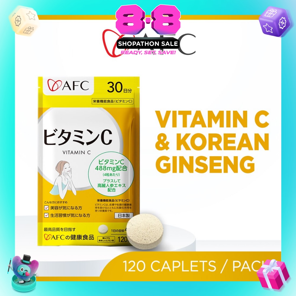 Vitamin C with Ginseng Chewable Tablet (Immunity, Energy, & Skin Support) 120s
