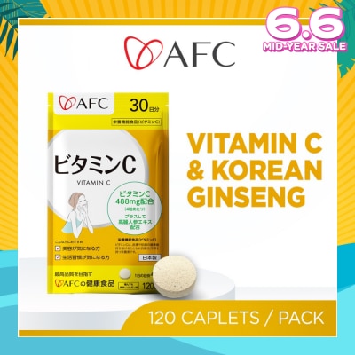 AFC Vitamin C with Ginseng Dietary Supplement (for Immunity, Health, Energy & Skin) 120s