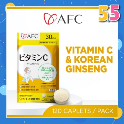 AFC Vitamin C with Ginseng Dietary Supplement (for Immunity, Health, Energy & Skin) 120s