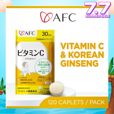 AFC Vitamin C with Ginseng Dietary Supplement (for Immunity, Health, Energy & Skin) 120s