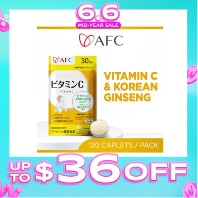 AFC - Vitamin C with Ginseng Dietary Supplement (for Immunity, Health, Energy & Skin) 120s