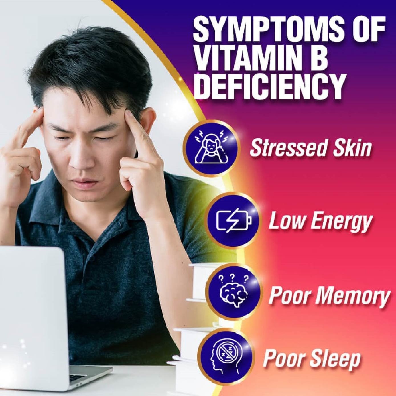 Vitamin B Complex Energy Brain Skin Hair & Nail Support Capsule 30s