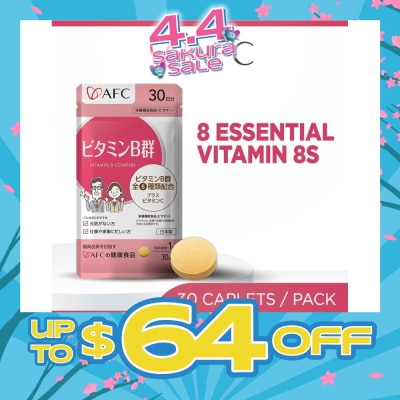AFC - Vitamin B Complex Dietary Supplement Caplet (Promote Metabolism, Energy Production, Relieve Fatigue, Improve Overall Well-being) 30s
