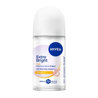 NIVEA - Extra Bright C&E Vitamin Roll On Deodorant (Lasting Fragrance + Repair & Protect with Power 5X Radiance + Silky Smooth Skin) 50ml