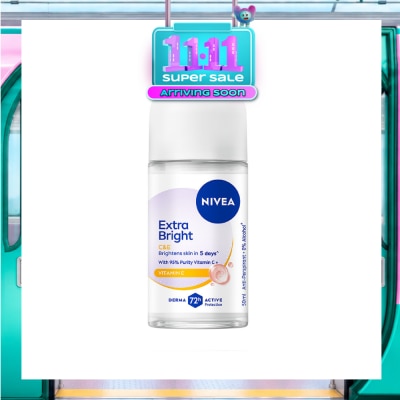 NIVEA Extra Bright C&E Vitamin Roll On Deodorant (Lasting Fragrance + Repair & Protect with Power 5X Radiance + Silky Smooth Skin) 50ml image