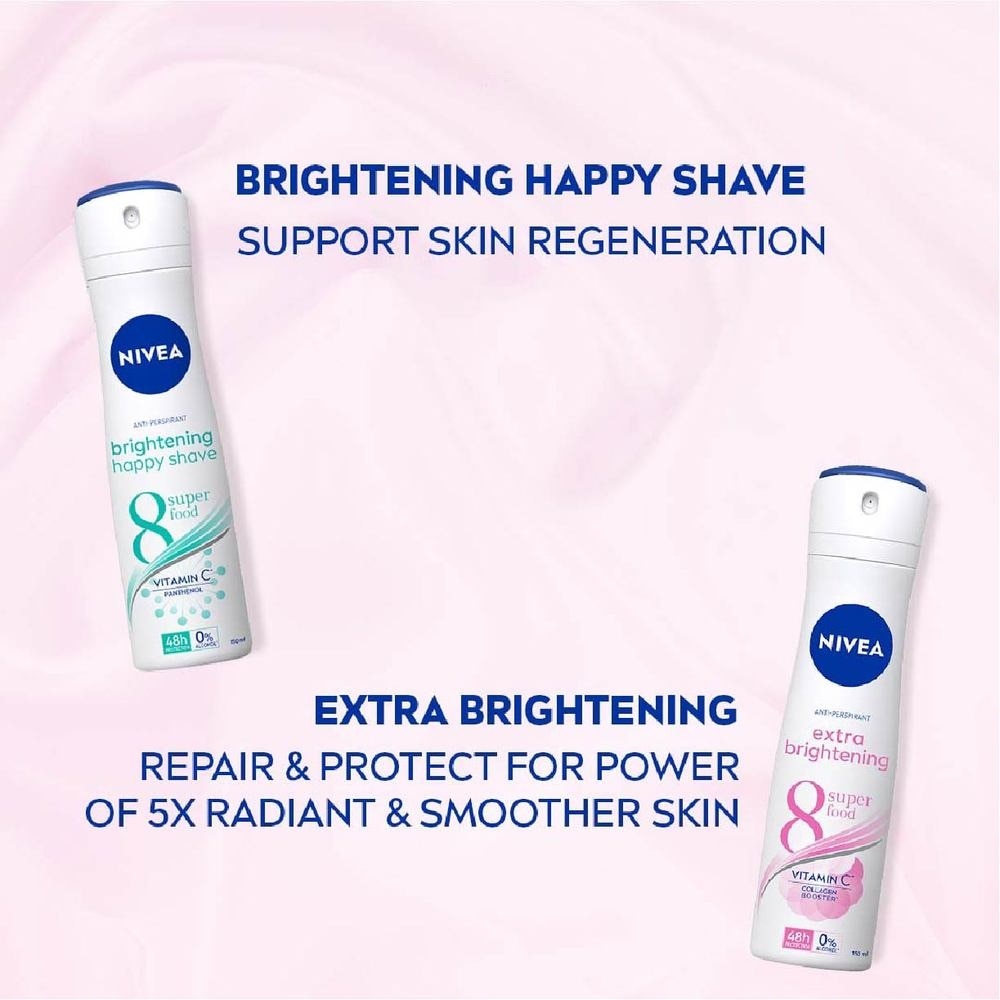 Extra Bright C&E Deodorant Vitamin Spray (Lasting Fragrance + Repair & Protect with Power 5X Radiance + Silky Smooth Skin) 150ml