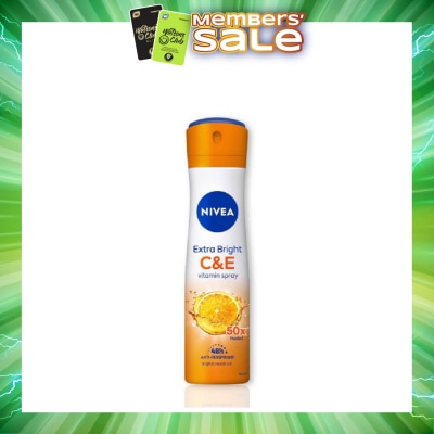 NIVEA - Extra Bright C&E Deodorant Vitamin Spray (Lasting Fragrance + Repair & Protect with Power 5X Radiance + Silky Smooth Skin) 150ml