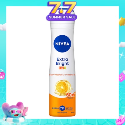 NIVEA - Extra Bright C&E Deodorant Vitamin Spray (Lasting Fragrance + Repair & Protect with Power 5X Radiance + Silky Smooth Skin) 150ml
