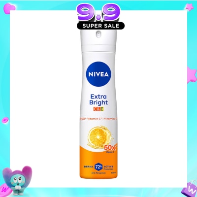 NIVEA - Extra Bright C&E Deodorant Vitamin Spray (Lasting Fragrance + Repair & Protect with Power 5X Radiance + Silky Smooth Skin) 150ml image