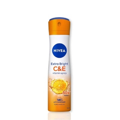 NIVEA Extra Bright C&E Deodorant Vitamin Spray (Lasting Fragrance + Repair & Protect with Power 5X Radiance + Silky Smooth Skin) 150ml