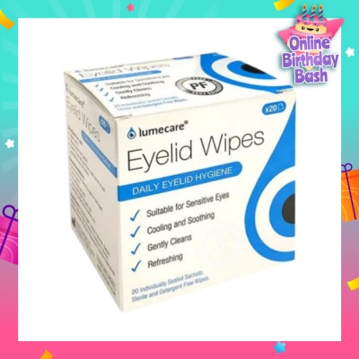 LUMECARE Hyprmellose Eyelid Wipes (Suitable For Babies & Adults With Sensitive Eyes & Skin) 1s