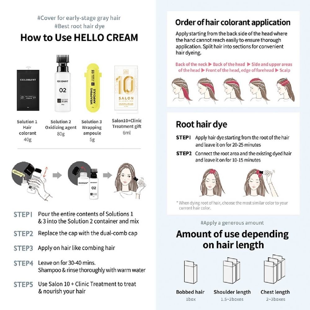 Hello Cream 1CB Cool Black (Hair Colour + Early Grey Hair Coverage) 1s