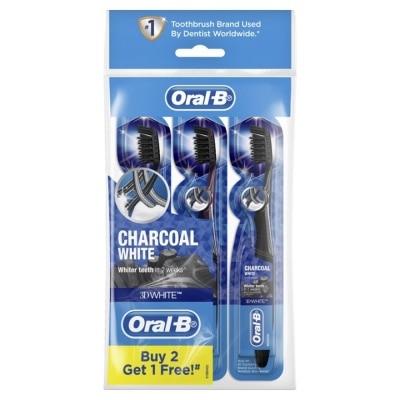 ORAL-B 3D White (Charcoal White) Toothbrush 3 Pieces