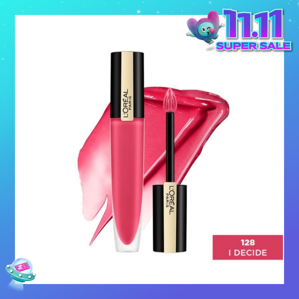 L'OREAL PARIS MAKEUP Rouge Signature Matte Lip Colour Liquid Lipstick 128 I Decide 7ml (Expiry: Jun`2026)