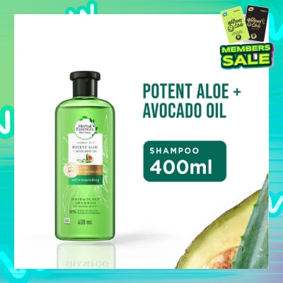 HERBAL ESSENCES Bio:Renew Potent Aloe & Avocado Oil Shampoo (100% Sulphate Free) 400ml