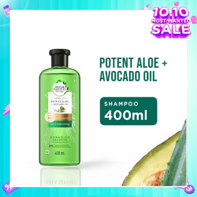HERBAL ESSENCES Bio:Renew Potent Aloe & Avocado Oil Shampoo (100% Sulphate Free) 400ml