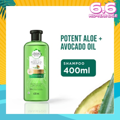 HERBAL ESSENCES Bio:Renew Potent Aloe & Avocado Oil Shampoo (100% Sulphate Free) 400ml