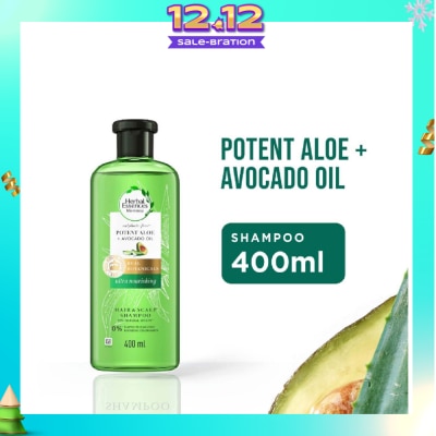 HERBAL ESSENCES Bio:Renew Potent Aloe & Avocado Oil Shampoo (100% Sulphate Free) 400ml