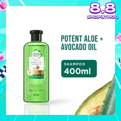 HERBAL ESSENCES Bio:Renew Potent Aloe & Avocado Oil Shampoo (100% Sulphate Free) 400ml