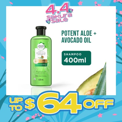 HERBAL ESSENCES - Bio:Renew Potent Aloe & Avocado Oil Shampoo (100% Sulphate Free) 400ml