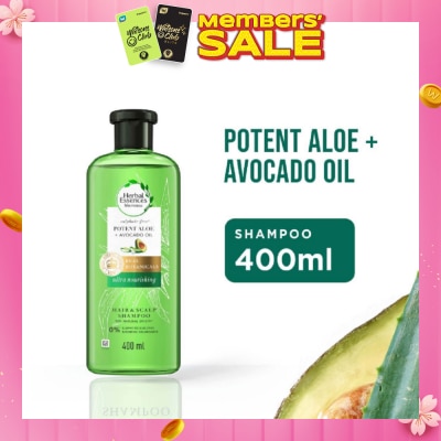 HERBAL ESSENCES Bio:Renew Potent Aloe & Avocado Oil Shampoo (100% Sulphate Free) 400ml