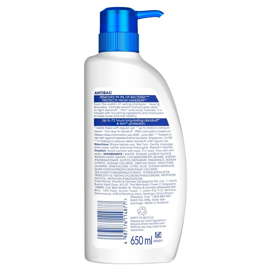 Anti-bacterial Anti-Dandruff Shampoo 650ml